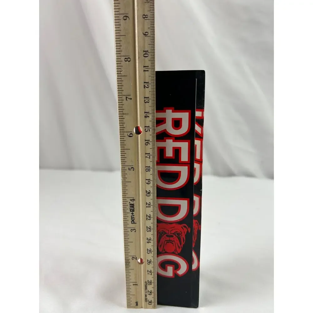 Vintage Red Dog Beer Tap Handle 1990s 3 Sided Acrylic Plank Road Brewery